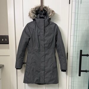 The North Face Women's Arctic Parka II Jacket In Grey Heather.
